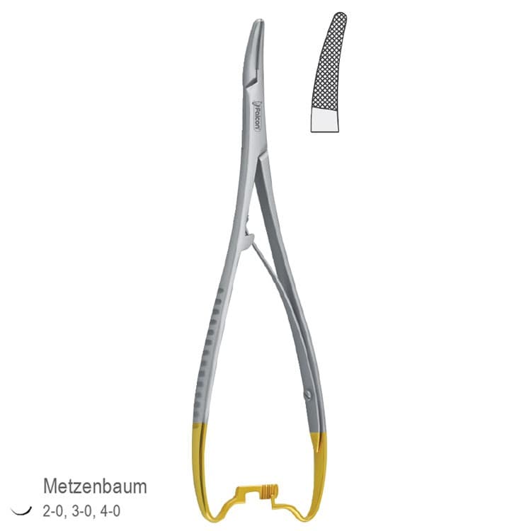 Falcon-Grip Needle holder Metzenbaum curved 140mm TC – oficiali Falcon Medical produkto nuotrauka