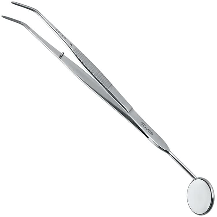 Orthodontic utility plier for brackets placement.with front surface mirror ø 22mm fig. 4,150mm – oficiali Falcon Medical produkto nuotrauka
