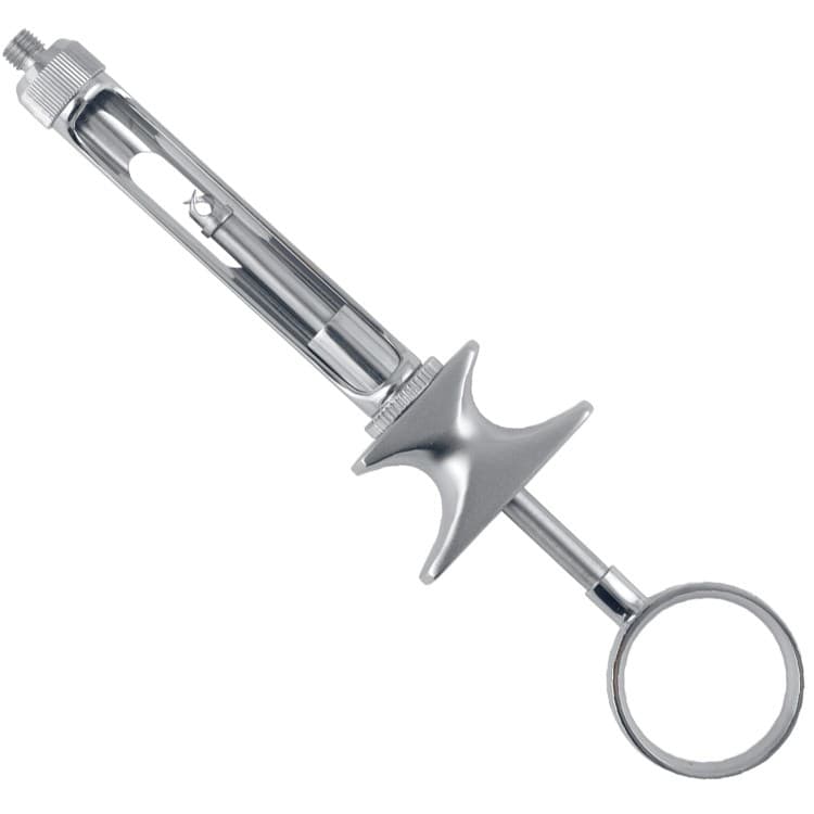 Brass Series Syringe manual aspirating Euro 1.8ml. metric – oficiali Falcon Medical produkto nuotrauka