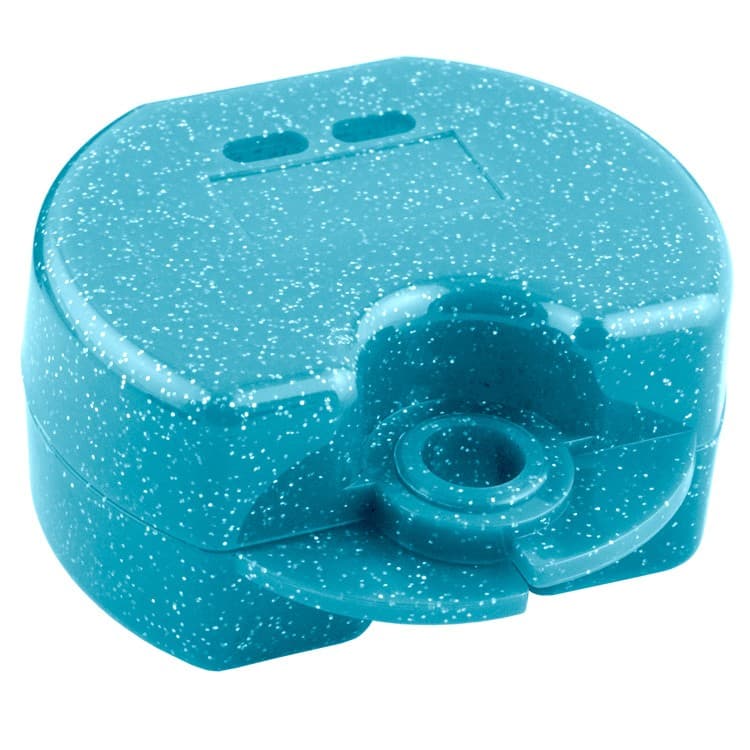 Retainer cases Euro maxi sparkle aqua, 38 x 76 x 64mm (Pack of 10 pieces) – oficiali Falcon Medical produkto nuotrauka