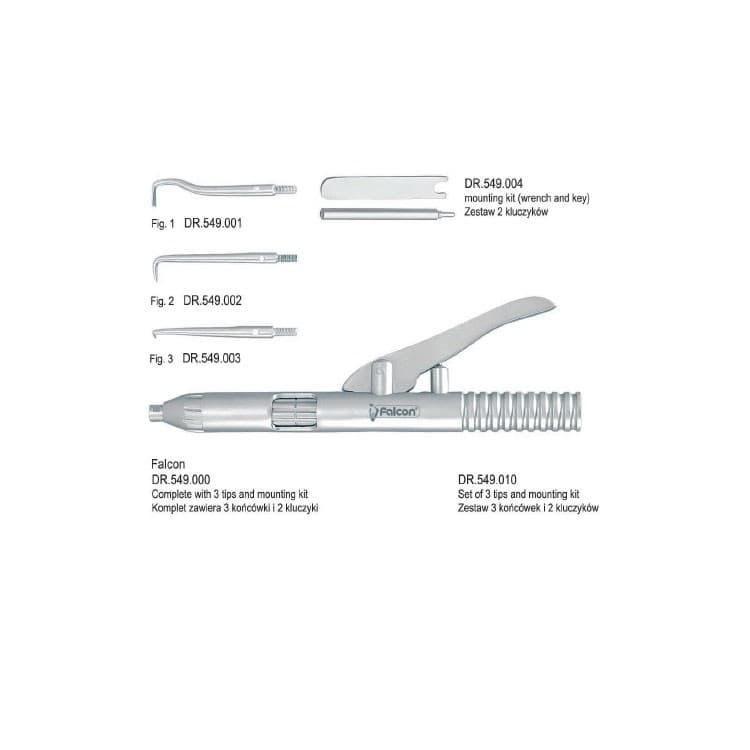 Falcon automatic crown remover, complete set – oficiali Falcon Medical produkto nuotrauka