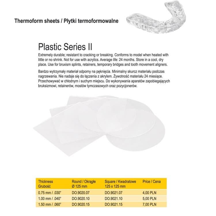 Plastic Series II thermoform sheets round 1.50mm/.060″ – oficiali Falcon Medical produkto nuotrauka