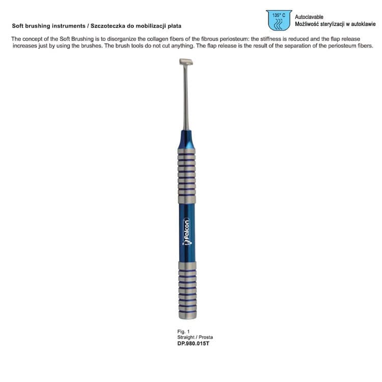 Classic-Lite soft brush regular straight fig. 1 – oficiali Falcon Medical produkto nuotrauka