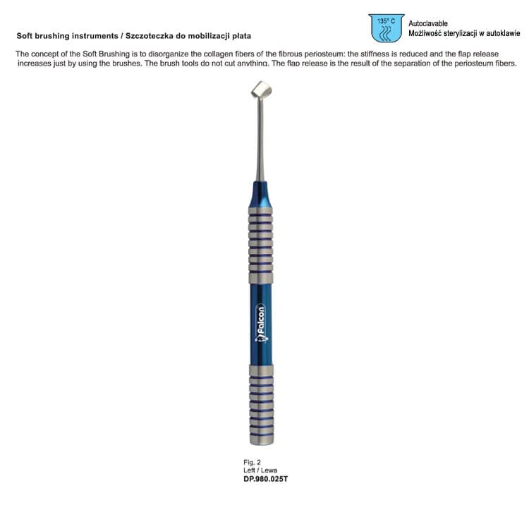 Classic-Lite soft brush regular left fig. 2 – oficiali Falcon Medical produkto nuotrauka