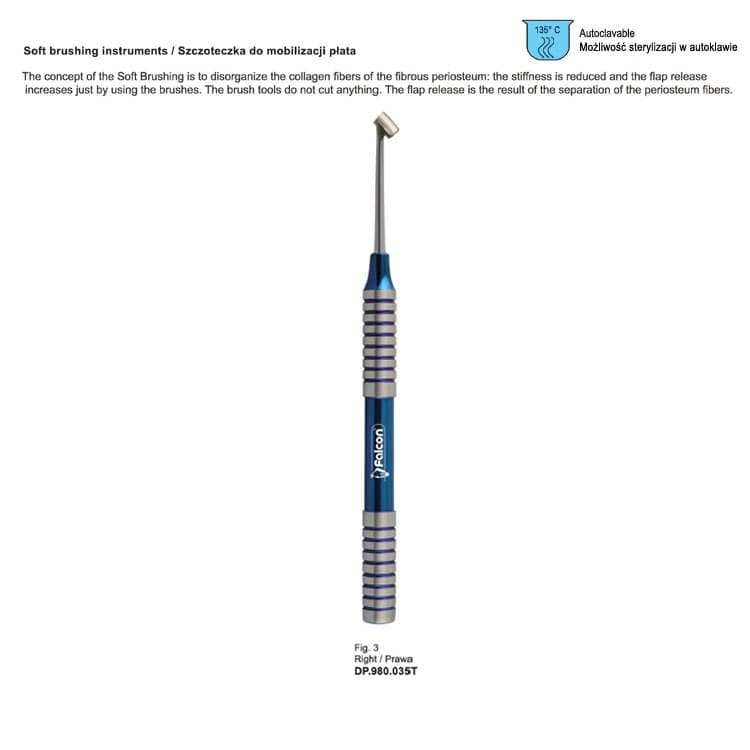 Classic-Lite soft brush regular right fig. 3 – oficiali Falcon Medical produkto nuotrauka