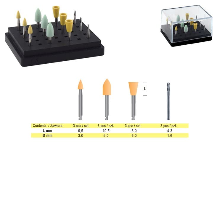 Adhesive remover set II + Universal bur stand for 35 burs black – oficiali Falcon Medical produkto nuotrauka
