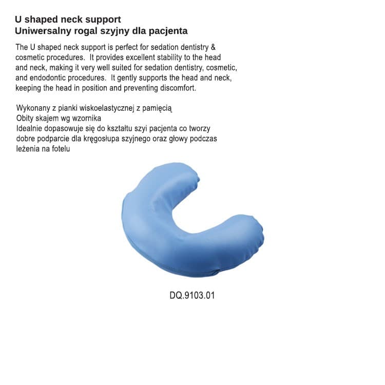 U Shaped Neck support for sedation dentistry light blue – oficiali Falcon Medical produkto nuotrauka