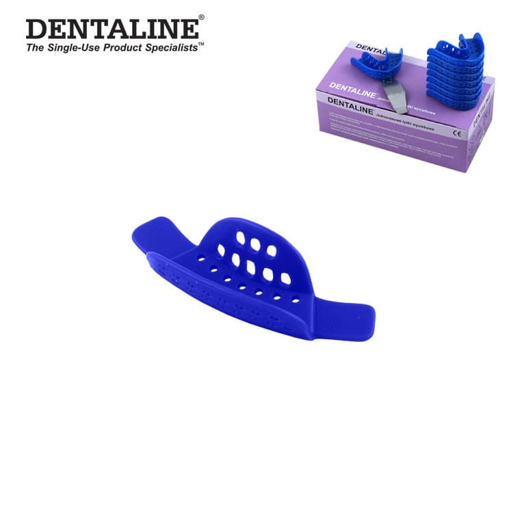 DENTALINE Disposable impression trays dark blue, partial anterior fig. 20 (Pack of 25 pieces) – oficiali Falcon Medical produkto nuotrauka