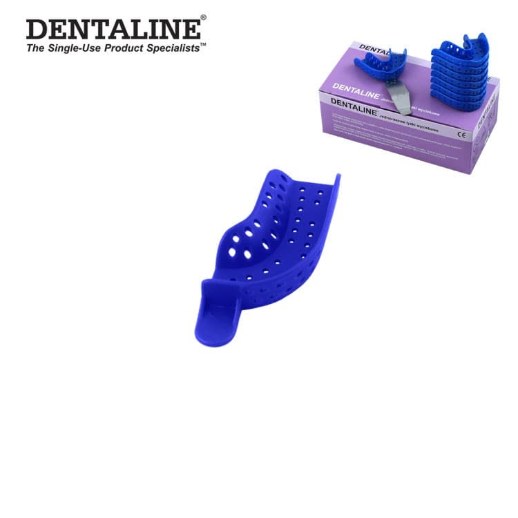 DENTALINE Disposable impression trays dark blue, partial upper right / lower left fig. 21 (Pack of 25 pieces) – oficiali Falcon Medical produkto nuotrauka