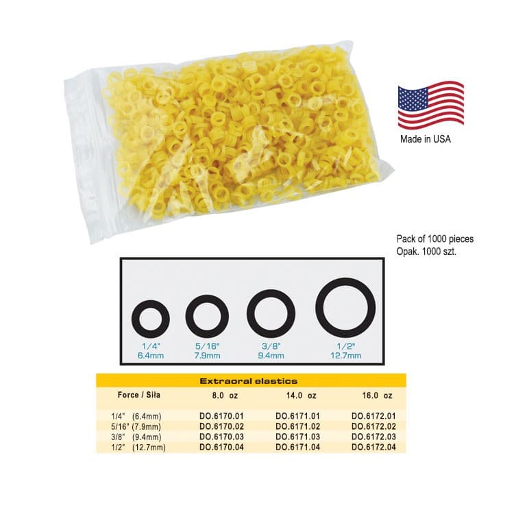 Elastics Extraoral force (8 oz.), 5/16″ (7.9mm), Pack of 1000 pieces – oficiali Falcon Medical produkto nuotrauka
