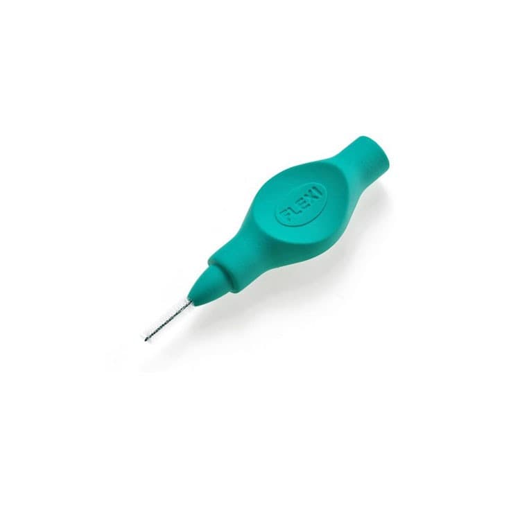 Tandex Flexi interdental brush with flexible ellipse handle x-micro 2.5 mm turquoise – oficiali Falcon Medical produkto nuotrauka