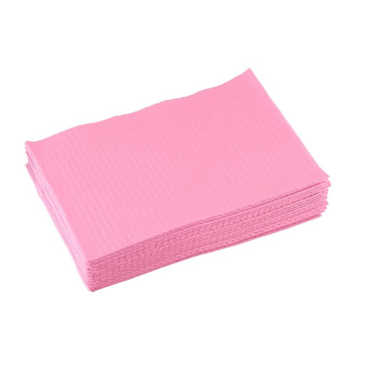 Dental Bibs, 3-ply, 33 x 45 cm, Dusty Rose (Pack of 500 pieces) – oficiali Falcon Medical produkto nuotrauka