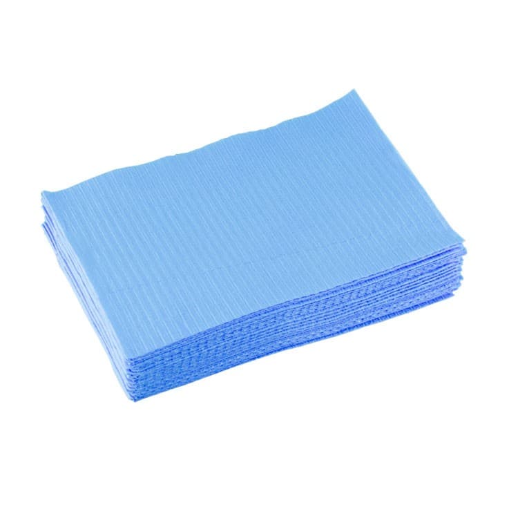 Dental Bibs, 3-ply, 33 x 45 cm, Aqua (Pack of 500 pieces) – oficiali Falcon Medical produkto nuotrauka
