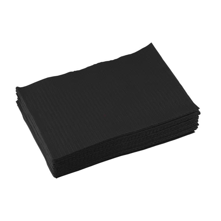 Dental Bibs, 3-ply, 33 x 45 cm, Black (Pack of 500 pieces) – oficiali Falcon Medical produkto nuotrauka