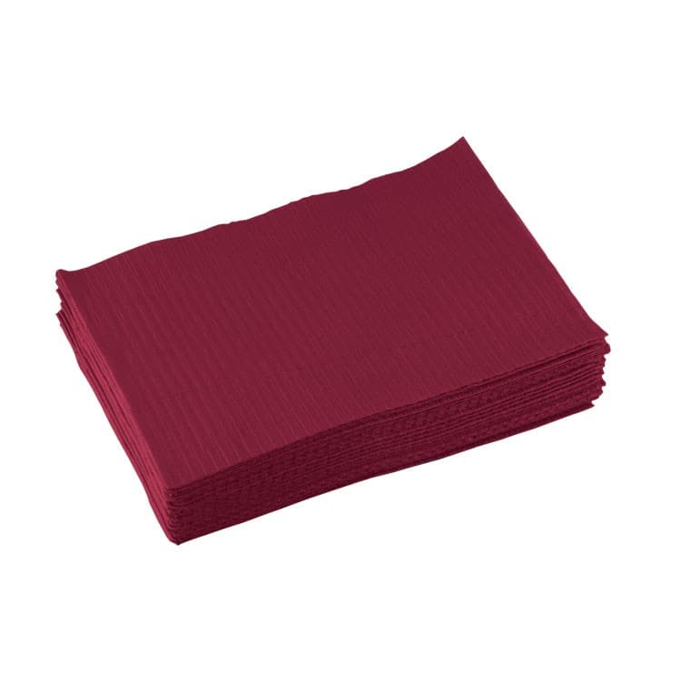 Dental Bibs, 3-ply, 33 x 45 cm, Burgundy (Pack of 500 pieces) – oficiali Falcon Medical produkto nuotrauka