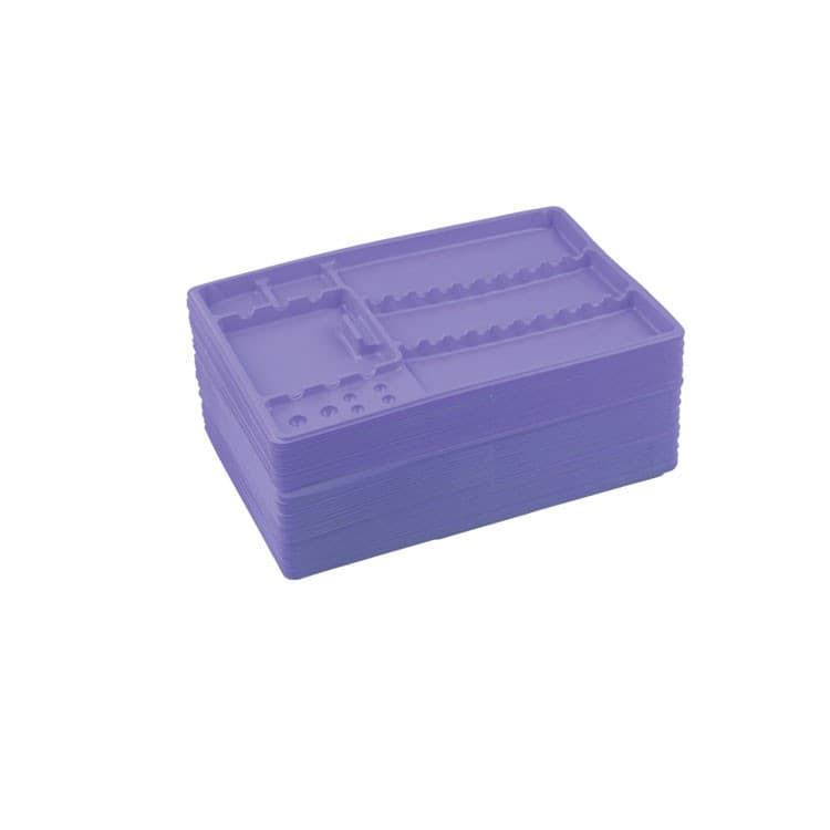 DENTALINE Disposable Instrument trays maxi, violet 280x183x17mm (Pack of 100 pieces) – oficiali Falcon Medical produkto nuotrauka