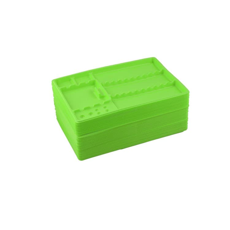 DENTALINE Disposable Instrument trays maxi, green 280x183x17mm (Pack of 100 pieces) – oficiali Falcon Medical produkto nuotrauka