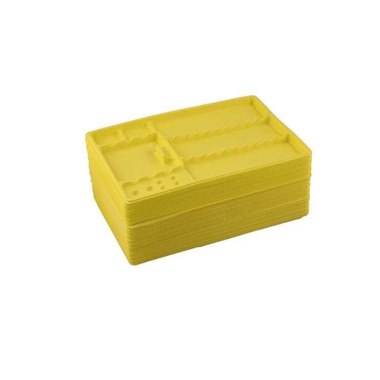 DENTALINE Disposable Instrument trays maxi, yellow 280x183x17mm (Pack of 100 pieces) – oficiali Falcon Medical produkto nuotrauka