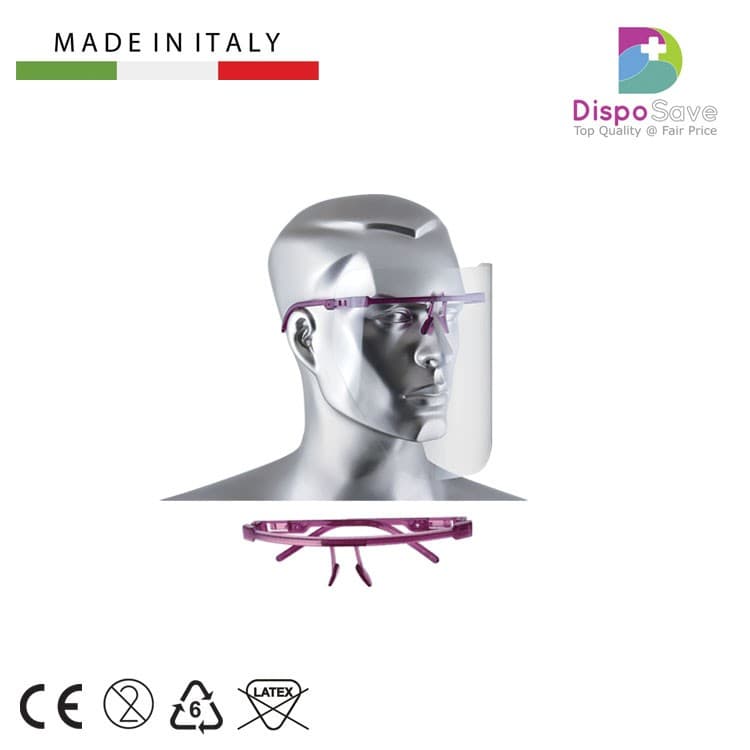 Visor-I frame purple + 12 face shields – oficiali Falcon Medical produkto nuotrauka