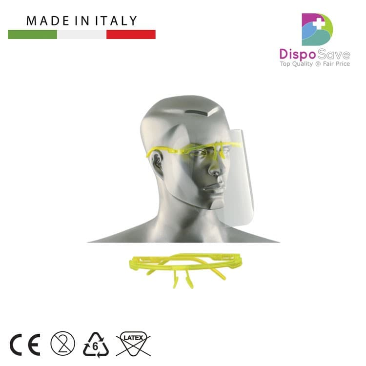 Visor-I frame yellow + 12 face shields – oficiali Falcon Medical produkto nuotrauka