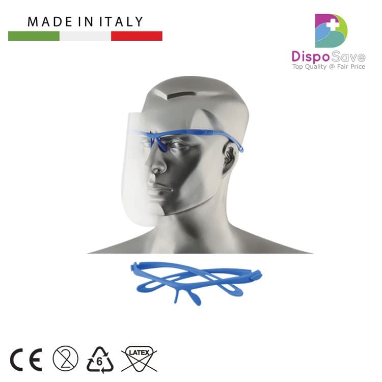Visor-II frame blue + 12 face shields – oficiali Falcon Medical produkto nuotrauka
