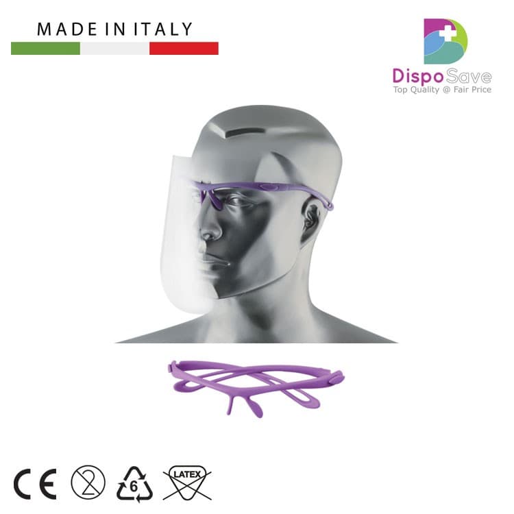 Visor-II frame purple + 12 face shields – oficiali Falcon Medical produkto nuotrauka