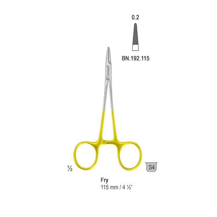 Falcon-Grip Needle holder Fry 115mm TC – oficiali Falcon Medical produkto nuotrauka