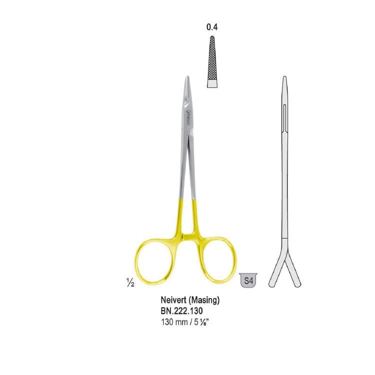 Falcon-Grip Needle holder Neivert (Masing)130mm TC – oficiali Falcon Medical produkto nuotrauka