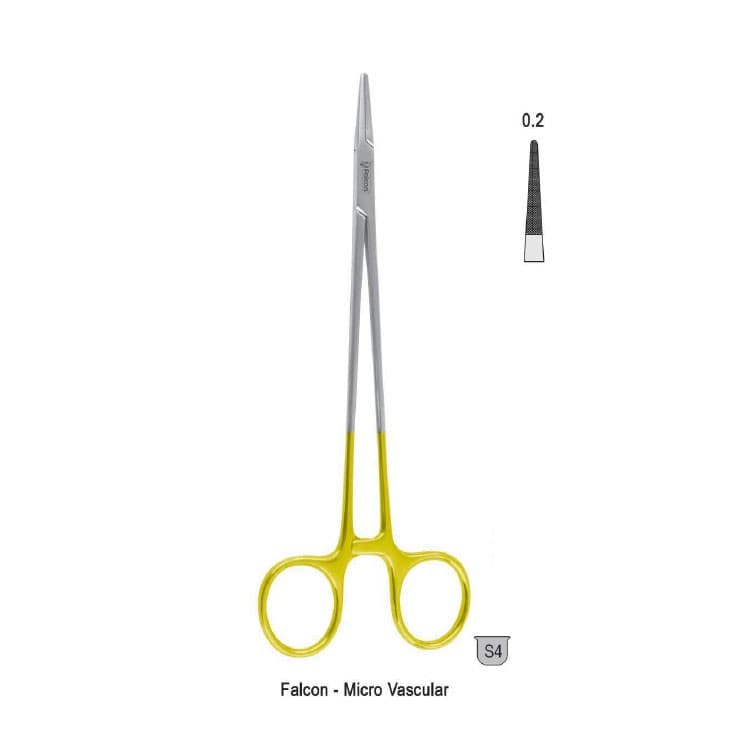 Falcon-Grip Needle holder Falcon-Micro Vascular 230mm TC – oficiali Falcon Medical produkto nuotrauka