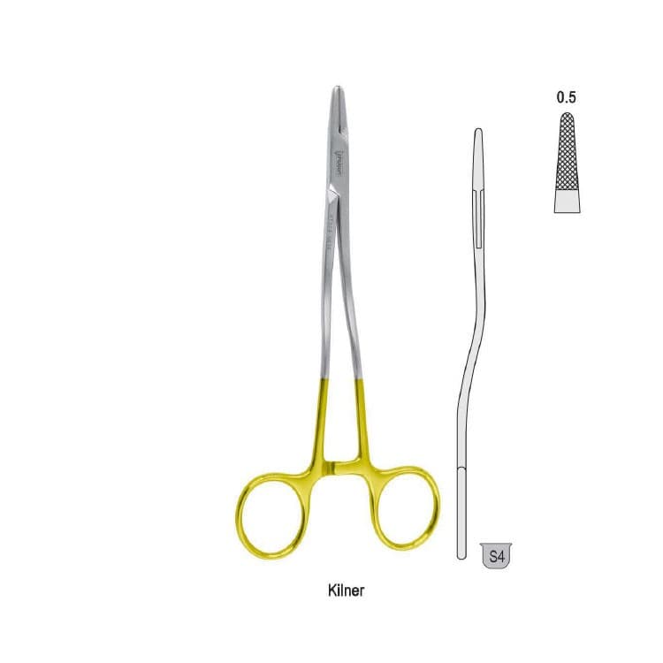 Falcon-Grip Needle holder Kilner S-shape 135mm TC – oficiali Falcon Medical produkto nuotrauka