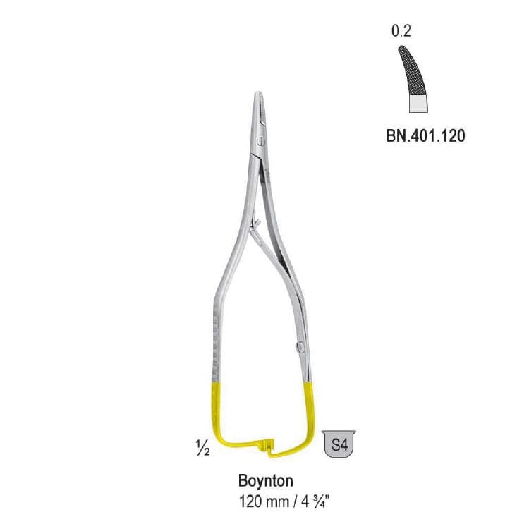 Falcon-Grip Needle holder Boynton curved 120mm TC – oficiali Falcon Medical produkto nuotrauka