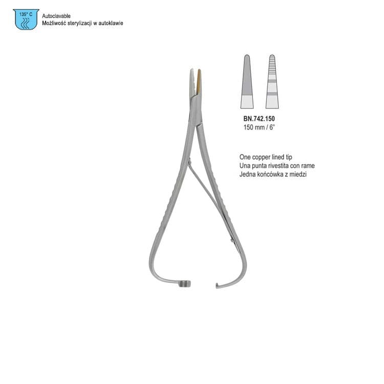 Needle holder McPhail copper insert 180mm – oficiali Falcon Medical produkto nuotrauka