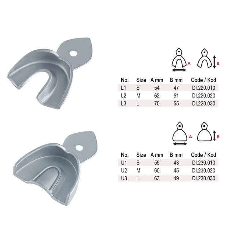 Impression trays children pattern solid set of 6 – oficiali Falcon Medical produkto nuotrauka