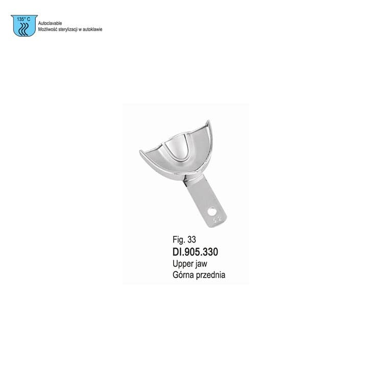 Partial impression tray for crown & bridge work solid fig. 33 – oficiali Falcon Medical produkto nuotrauka