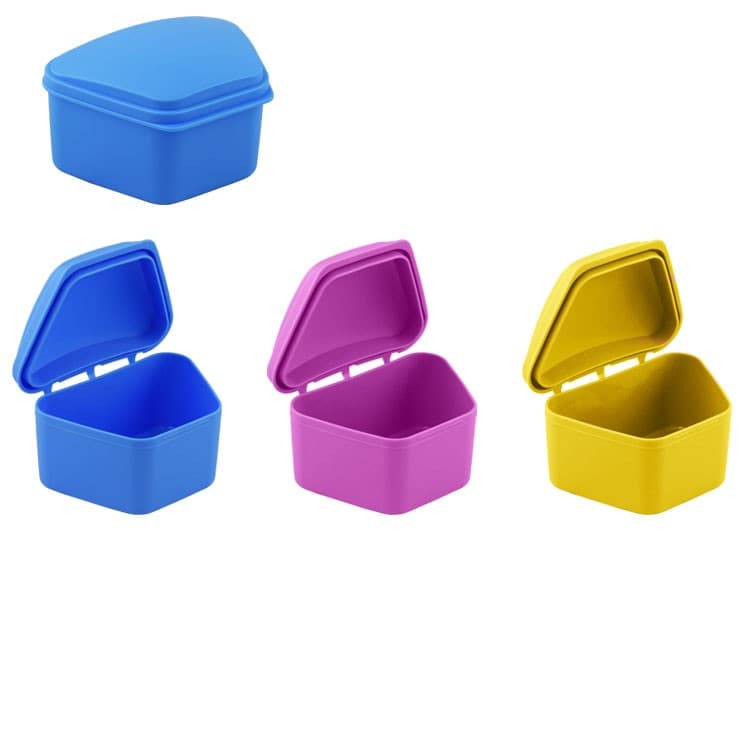 Denture cases maxi, assorted colors 90 x 60 x 50mm (Pack of 10 pieces) – oficiali Falcon Medical produkto nuotrauka