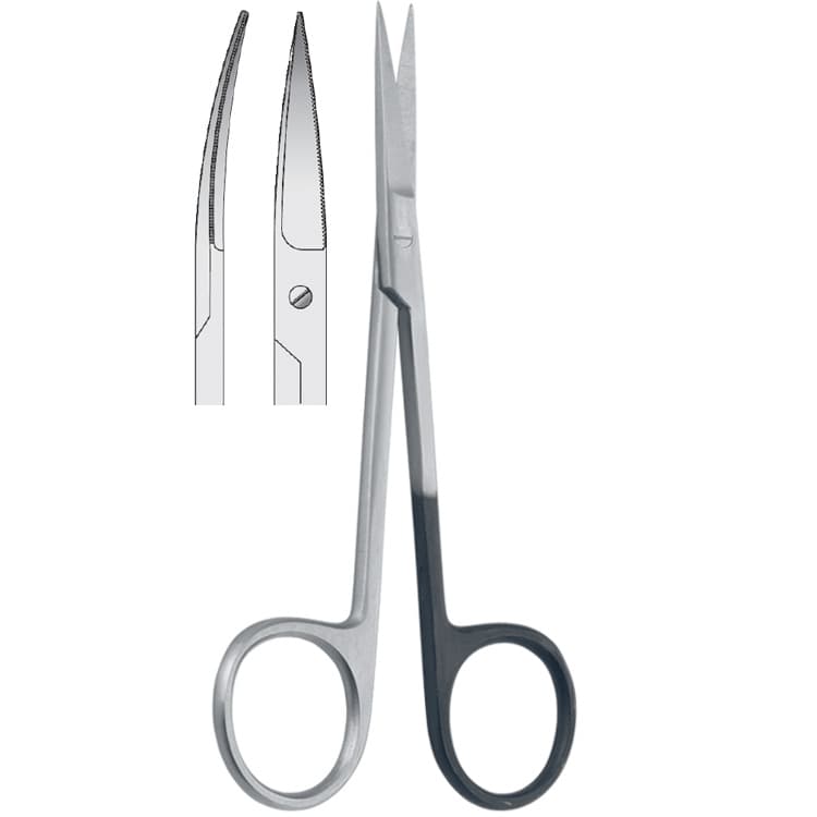 Scissors Falcon cur. 120mm, one blade serrated – oficiali Falcon Medical produkto nuotrauka