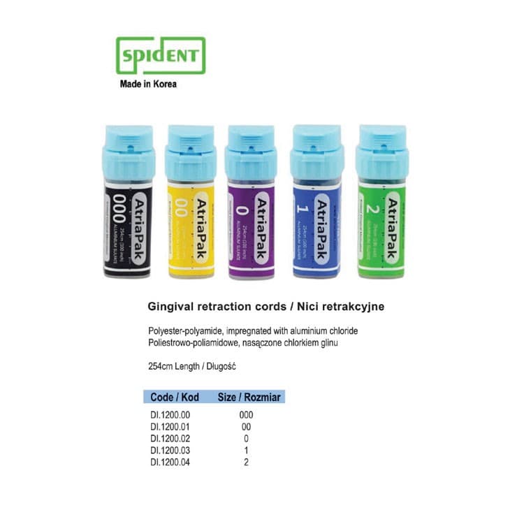 Ultrapak™ Gingival retraction cord 244cm, size 1 – oficiali Falcon Medical produkto nuotrauka