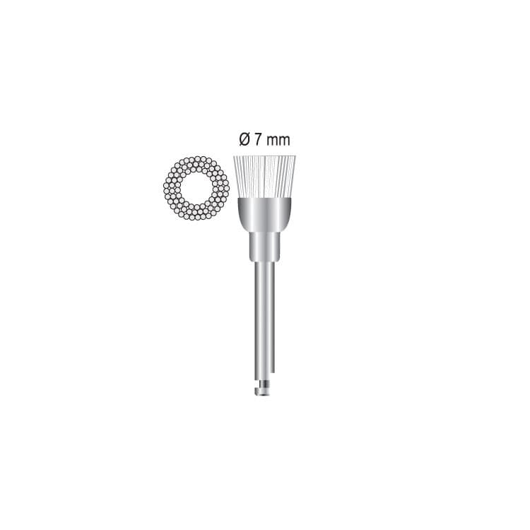 Prophy brush Ø 7mm cup, white nylon RA – oficiali Falcon Medical produkto nuotrauka