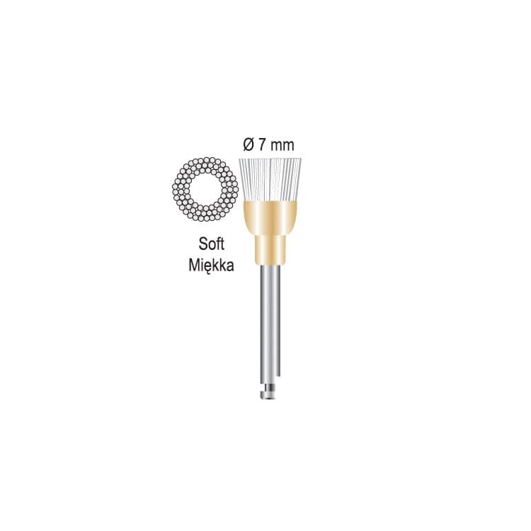 Prophy brush Ø 7mm cup, white nylon extra soft RA – oficiali Falcon Medical produkto nuotrauka