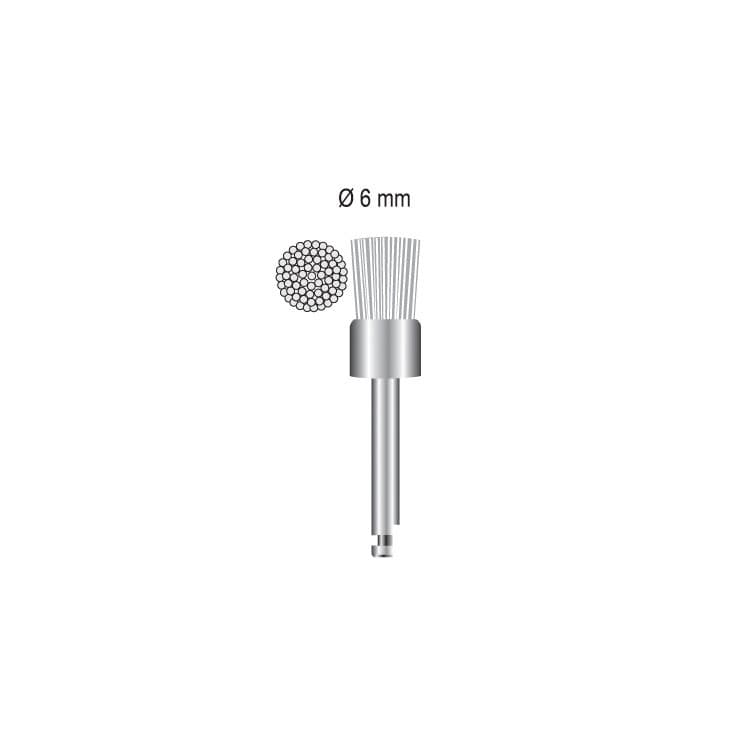 Prophy brush Ø 6mm flat, white nylon RA – oficiali Falcon Medical produkto nuotrauka