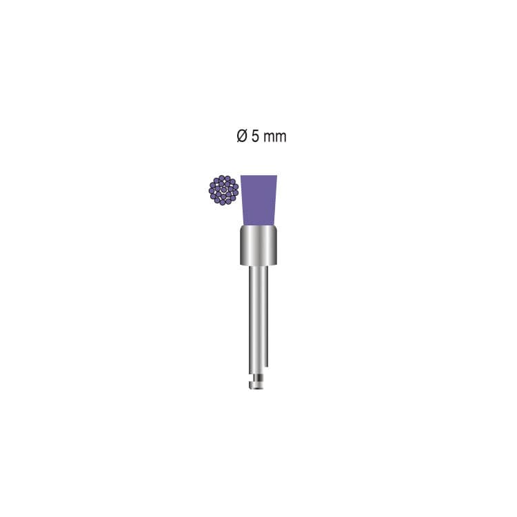 SMART Prophy brush Ø 5mm flat, purple nylon medium hard RA – oficiali Falcon Medical produkto nuotrauka