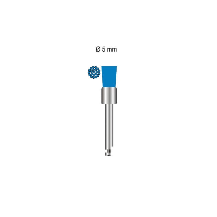 SMART Prophy brush Ø 5mm flat, blue nylon hard RA – oficiali Falcon Medical produkto nuotrauka