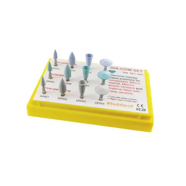 DIA-COMP Synthetic rubber polisher with impregnated diamond Set of 12 pieces – oficiali Falcon Medical produkto nuotrauka