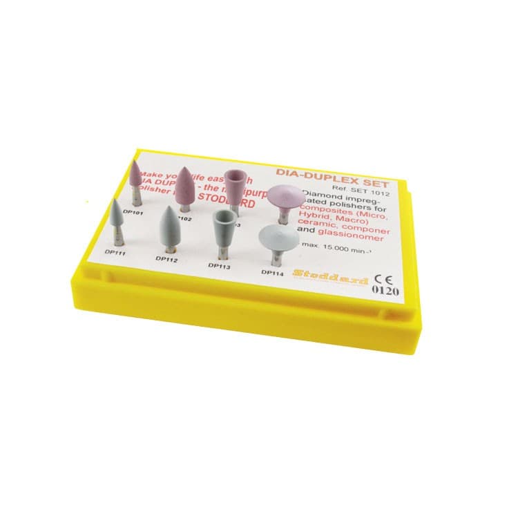 DIA-DUPLEX Synthetic rubber polisher with impregnated diamond Set of 8 pieces – oficiali Falcon Medical produkto nuotrauka