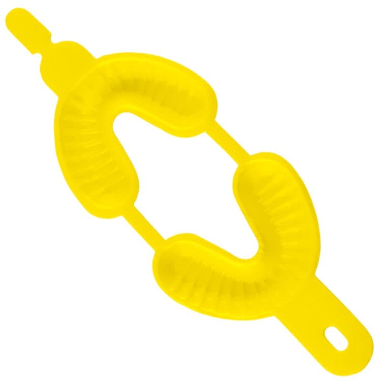 DENTALINE Disposable flouride trays medium yellow (Pack of 100 pieces) – oficiali Falcon Medical produkto nuotrauka