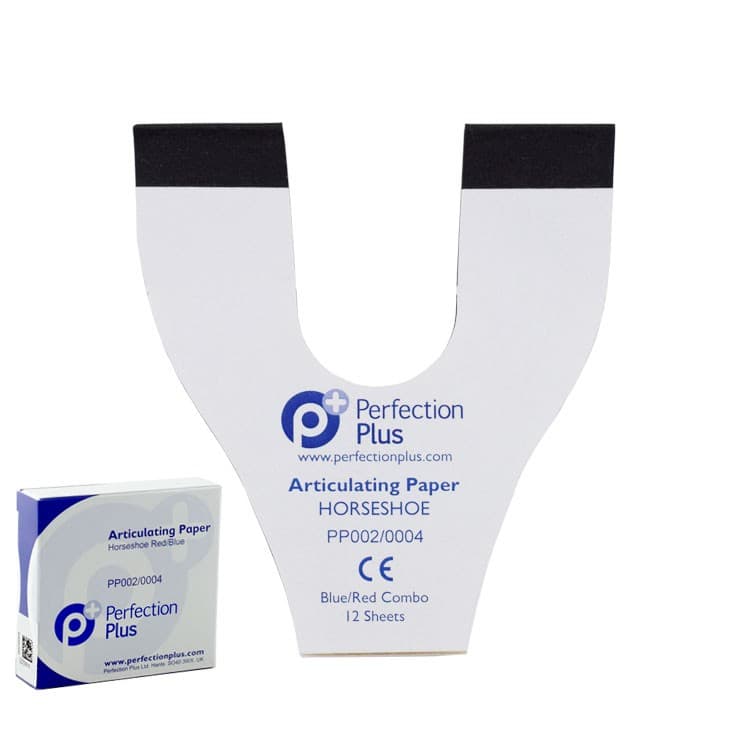 P+ Articulating paper horseshoe red/blue, 71 microns (6 x 12 sheets) – oficiali Falcon Medical produkto nuotrauka