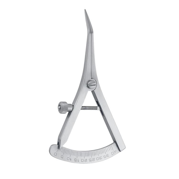Bone thickness gauge Castroviejo angled 100mm – oficiali Falcon Medical produkto nuotrauka