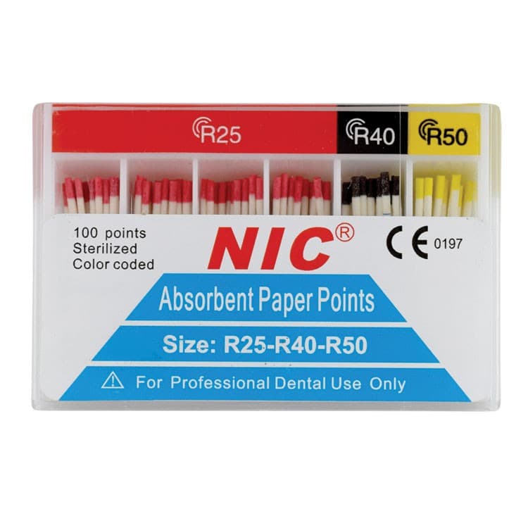 Reciproc paper points assorted sizes R25-R40-R50 (Pack of 100 pieces) – oficiali Falcon Medical produkto nuotrauka