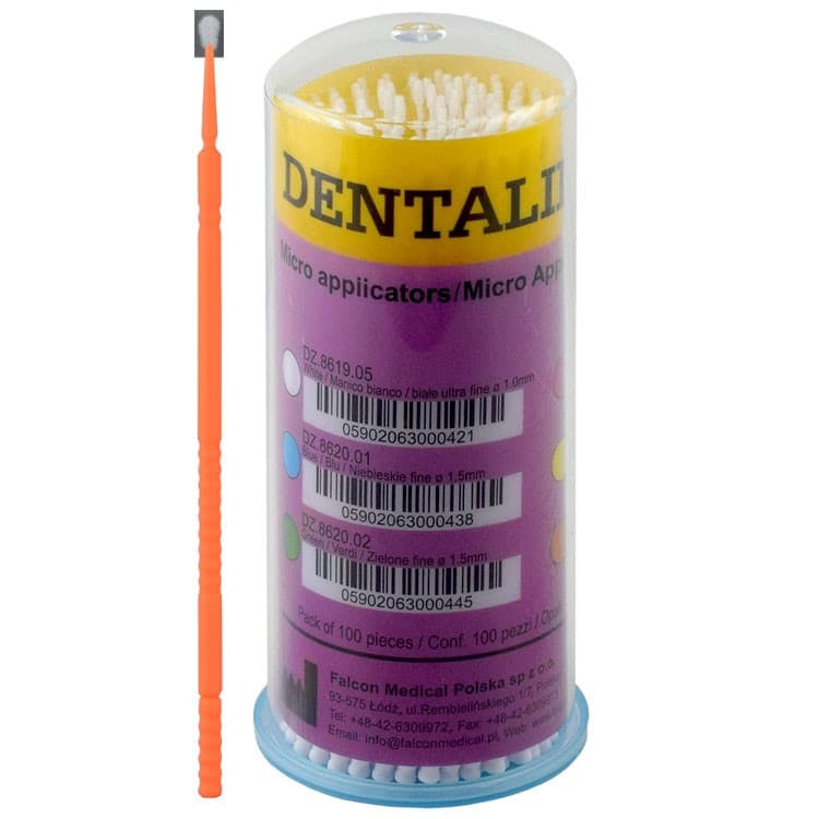 DENTALINE Bendable applicators orange regular ø 2.0mm (Pack of 100 pieces) – oficiali Falcon Medical produkto nuotrauka