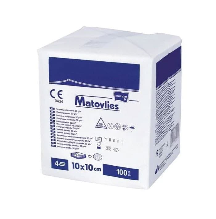 Gauze swabs non sterile 17 thread, 8 ply , size 5cm x 5cm (Pack of 100 pieces) – oficiali Falcon Medical produkto nuotrauka